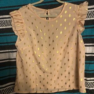 Beautiful pink and gold sheer top